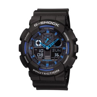 Gambar Casio G Shock GA 100 1A2 Jam Tangan Pria Black Blue