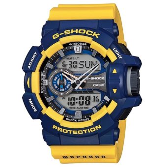 Gambar Casio G Shock   Jam Tangan Pria   Biru Kuning   Resin   GA 400 9B