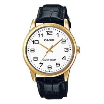 Gambar Casio Jam Tangan Pria Original Casual   Tali Kulit   MTP V001GL 7BHitam