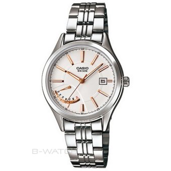 Casio Jam Tangan Wanita LTP-E102D-7AVDF - Silver putih  