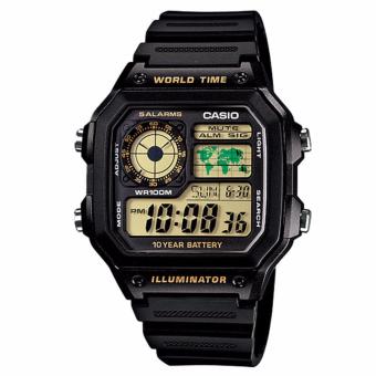 Gambar Casio Standar Digital AE 1200WH 1BV  Jam Tangan Pria   Hitam   Karet