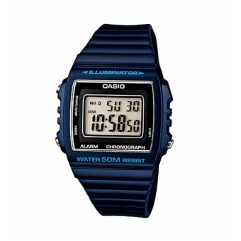 Casio W-215H-2AV Jam Tangan Wanita - Rubber Strap (Biru Navy)  