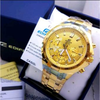 Casioo Edifice Jam Tangan Pria EFR 554D - 1A2VUDF Chain Stainless FullGold (New)  