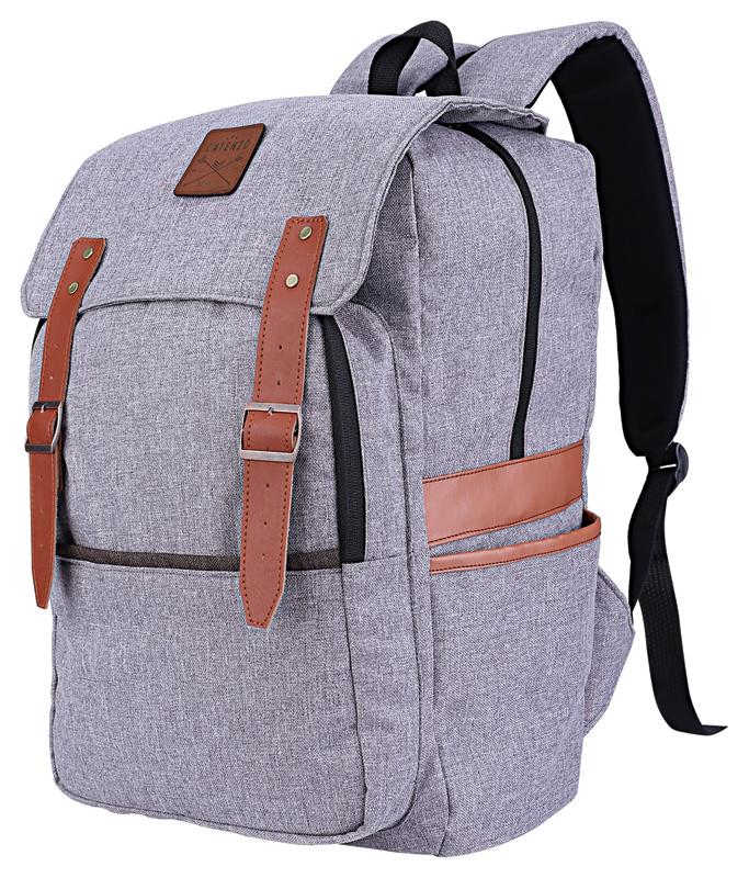 Catenzo MB 015 Tas Ransel Pria - bahan canvas - 28x43x16 - bagus dan menarik (grey)