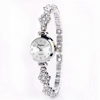 Gambar Catwalk NEW Fashion Women Bracelet Bangle Faux Leather CrystalQuartz Analog Wrist Watch   intl