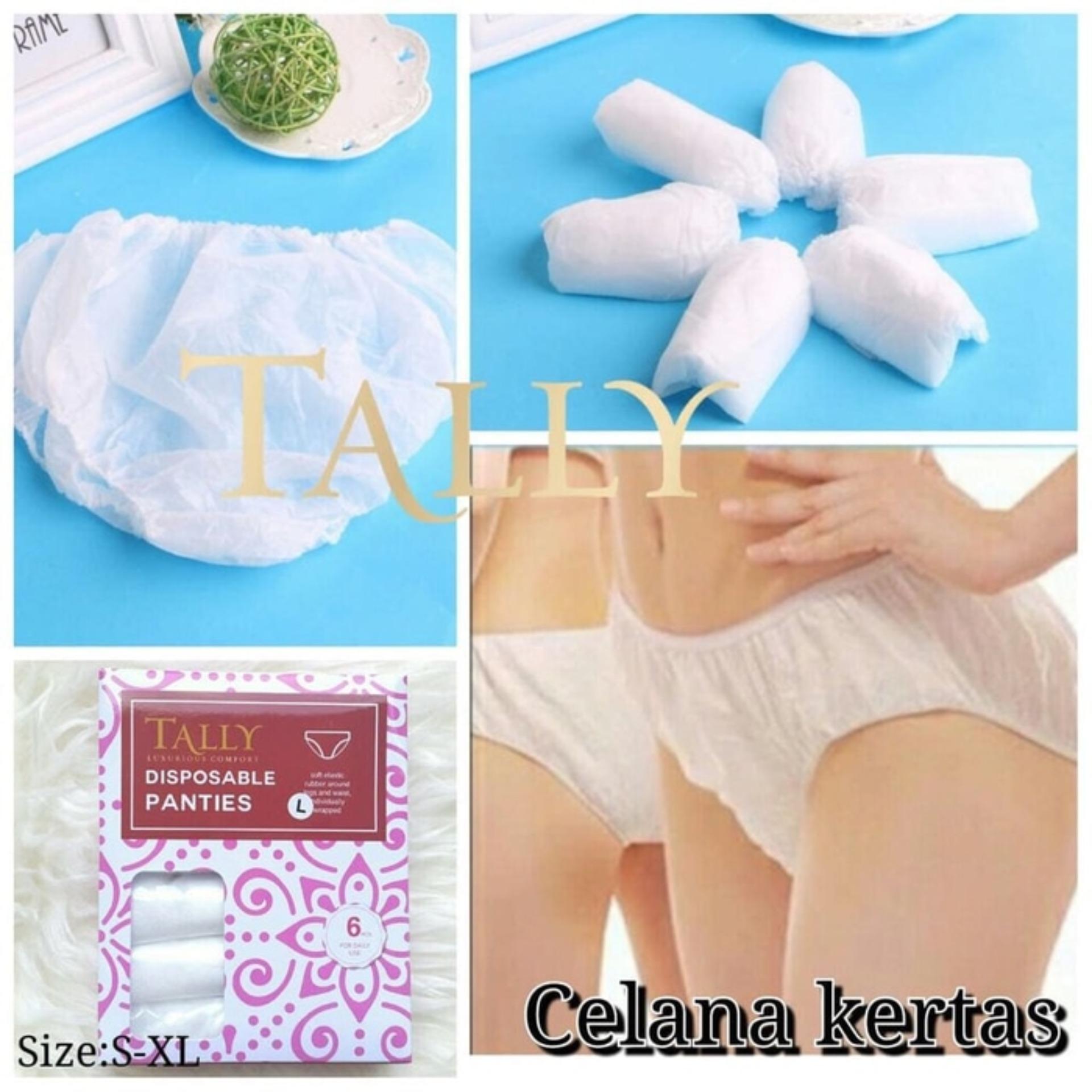 Celana Dalam TALLY CD Kertas Travel Sekali Pakai (Disposable Panties dan Underware) Ukuran XL - Isi 6 Pcs