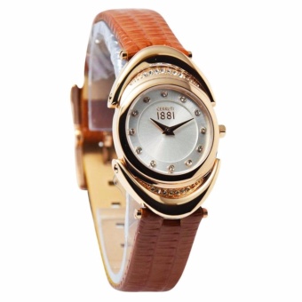 Gambar Cerruti 1881 CRM116SR04BR   Jam Tangan Wanita   Bahan Tali Leather   Coklat