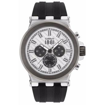 Gambar Cerruti CRA174STU04BK   Chronograph   Jam Tangan Pria   Bahan Tali Rubber   Hitam