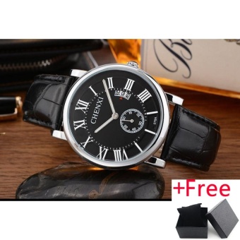 Gambar CHENXI Brand Top Luxury Rose Gold Casual Sports Men Watch JamTangan es Leather Quartz Watch Jam Tangan Male Calendar FunctionWristWatch Jam Tangan CX 078A PD Men   intl