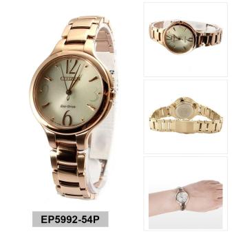 Citizen Watch Eco-Drive Gold Stainless-Steel Case Stainless-Steel Bracelet Ladies NWT + Warranty EP5992-54P  