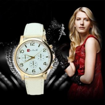 Coconiey Women Band Analog Quartz Business Wrist Watch White free shipping - intl  