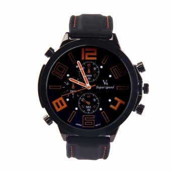 Cool Oversize MenSilicone Watch Racing Sport Army Watch Orange Mark - intl  