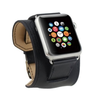 Cuff Leather Band for Apple Watch 42mm - Black  