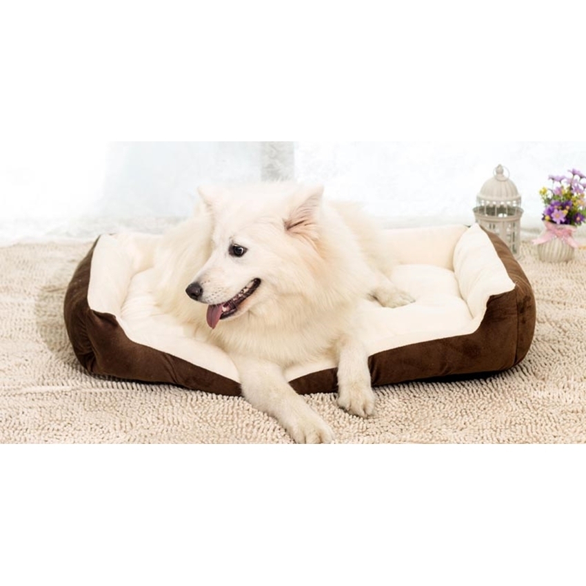 Dapat Dilepas Anak Anjing Kandang Anjing Kucing Pet Kasur Bantal Selimut Rumah L Coklat