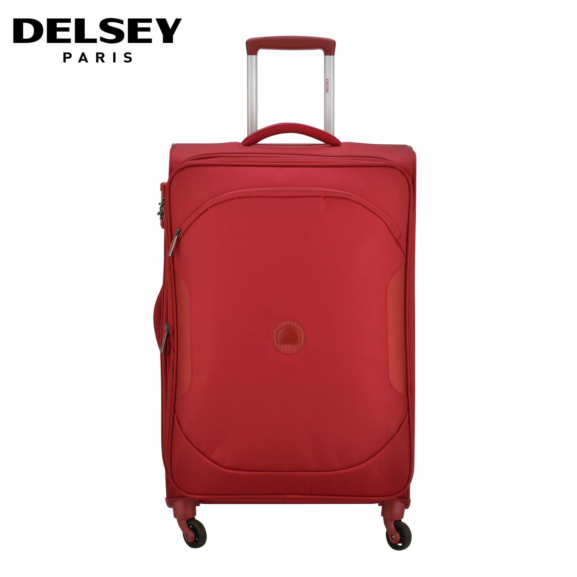 Delsey U-Lite Classic 2 Tas Koper Travel 68cm Medium Roda 4 Soft Case Trolley - Merah  \