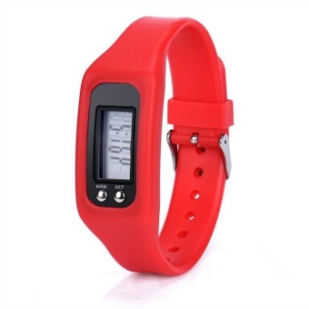 Gambar Digital LCD Pedometer Run Step Walking Distance Calorie CounterWatch Bracelet   intl