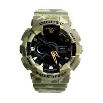 Gambar Digitec Army Dual Time Jam tangan pria   Coklat Army   Karet   DG1912