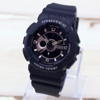 Gambar Digitec DG2063 Dual time jam tangan Wanita (Hitam Rosegold)