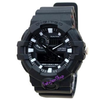 Gambar Digitec Dual Time   DG2112M  Jam Tangan Pria   Strap leather   (Hitam Putih )