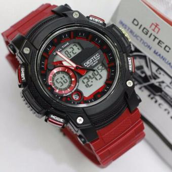 Gambar Digitec Jam Tangan Kasual   Anti Air 100M   Dual Time DG3042T   Red