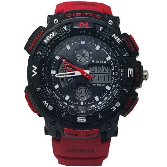 Gambar Digitec Protrex Limited Edition DG2098   Jam Tangan Sport   HitamMerah   Strap Rubber   Dualtime