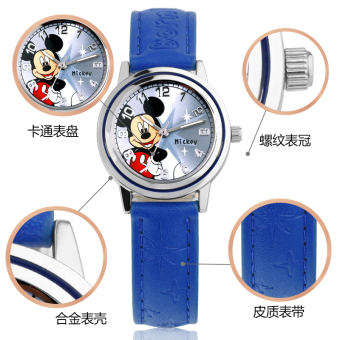 Gambar Disney Anak laki laki sekolah dasar anak laki laki Mickey tahan air meja laki laki jam tangan