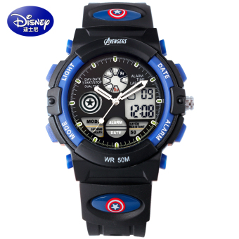 Gambar Disney Mickey Tahan Air Anak Laki laki Anak anak Elektronik Jam Tangan Jam Tangan Anak