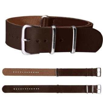 DJ 18Mm/20Mm/22Mm Leather Wrist Watch Band Strap Mensstainless Steel Pin Buckle Dark Brown-20Mm - intl  