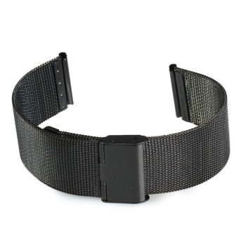 DJ 22Mm Stainless Steel Mesh Bracelet Watch Band Replacement Strap Formen Women Black - intl  