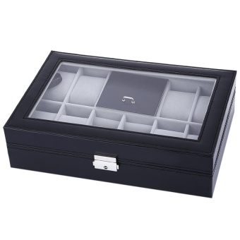 DJ 8 Grids With 3 Mixed Grids Watch Case Transparent Cover Jewelrystorage Display Organizer Box - intl  