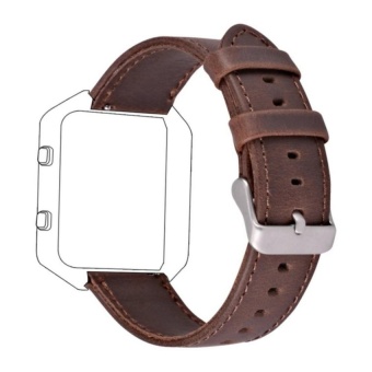 DJ Fitbit Blaze Band,Premium Vintage Genuine Leather Wrist Strapreplacment With Classic Stainless Steel Buckle Clasp,Crazy Horsestyle - intl  