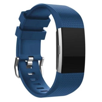 DJ For Charge 2 Bracelet Wristband For Charge 2Softsilicone Strap Accessories Watchbands Blue S Size - intl  