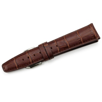 DJ Istrap 20Mm Genuine Calf Leather Embossed Alligator Grain Watchband Padded Style Fit Iwc Portuguese Men - Brown - intl  