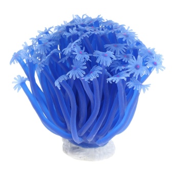 Gambar dmscs Artificial Sea Anemone Coral Plant for Aquarium DecorationAquatic Arts Safe Silicion Ornament, Blue   intl