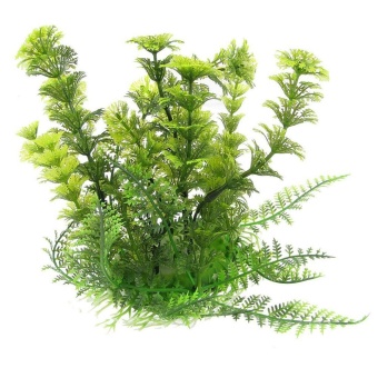 Gambar dmscs Green Plastic Artificial Grass Plants Decoration for FishTank Aquarium   intl
