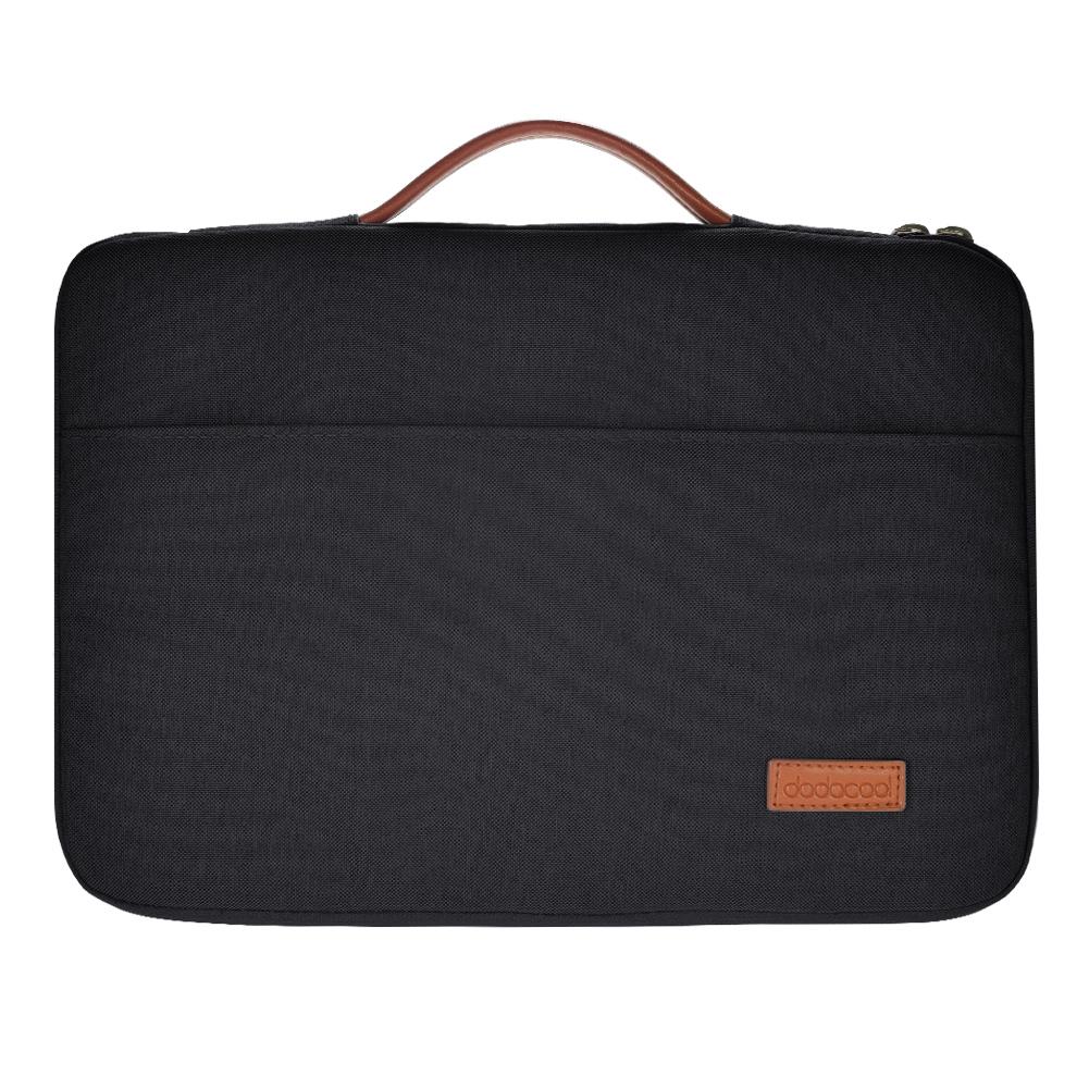 Dodocool 13-13.3 Inch Laptop Nylon Zipper Lengan Ultrabook Carrying Case Notebook Pelindung Casing Cover dengan PU Leather Handle untuk Apple 13 \