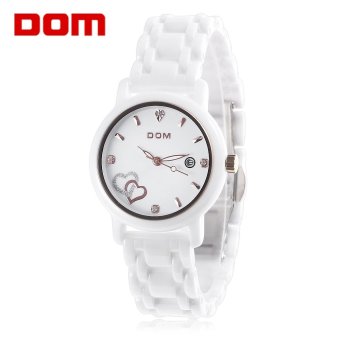 DOM T - 580 Female Quartz Watch Date Luminous Display 20ATM Sapphire Mirror Ceramic Band Wristwatch - intl  
