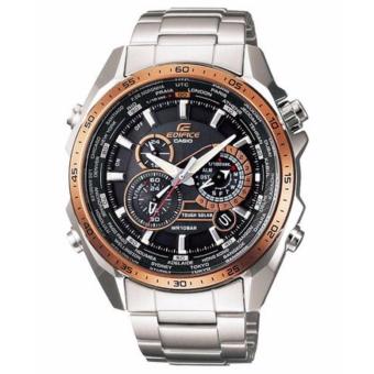 Gambar EDIFICE EQS 500DB 1A2DR   World Time   Solar Powered   Chronograph   Jam Tangan Pria   Bahan Tali Stainless Steel   Silver