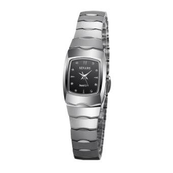 equipn The quartz watch brand Jarno square waterproof couple watches 1042 (1 X women Watch) (Black)  