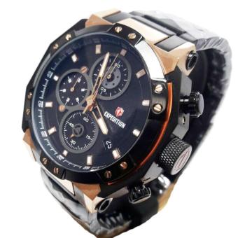 EXPEDITION-E-6385-Stainless stell - Hitam Rose Gold  