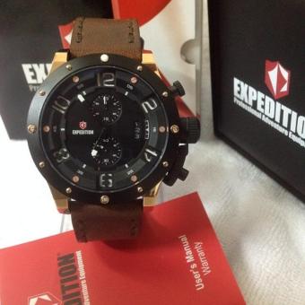 Expedition - Jam Tangan Pria - Leather Strap - E6381 Rose Gold  