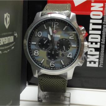 Gambar Expedition Jam Tangan Unisex Expedition E6672M Chronograph Silver Stainless Steel Strap Canvas Green