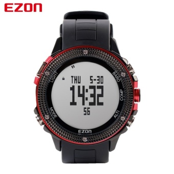 Gambar EZON Outdoor Sports Watch Altimeter Barometer Compass ThermometerWaterproof Sport Digital Watches Climbing Hiking Hours (Red)   intl