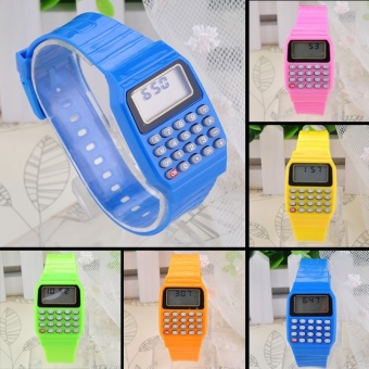 Fashion Children Kids Boys Girls Silicone Date Multi-Purpose Electronic Wrist Calculator Watch - intl  
