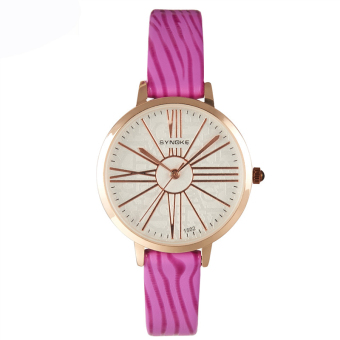 Fashion Color Women Girlfriend's Gift Leather Casual Hour Waterproof Quartz Wrist Watches-Purple(1502)  
