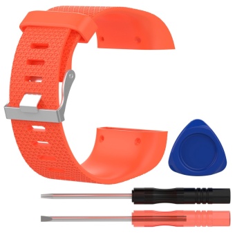Fashion Cool Silicone Replacement Strap Band Wristband Bracelet with Screwdriver Tools for Fitbit Surge Watch Size S Orange - intl  