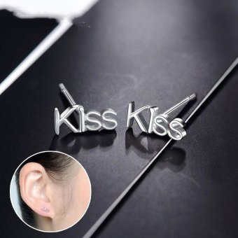 Fashion KISS Letter Earrings Girls Lovely Ear Studs Party Elegant Jewelry Gifts - intl  