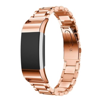 Fashion Luxurious Stainless Steel Replacement Smart Bracelet Watch Wrist Band Strap Watchband for Fitbit Charge 2 Rose Gold - intl  