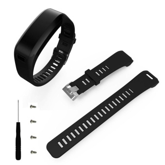 Fashion Sports Silicone Band Strap Bracelet + Tool For Garmin Vivosmart HR BK - intl  