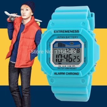 Fashion Unisex Sports Watches 30m Waterproof LED Digital SiliconeJelly Casual Student Wrist watch - intl  